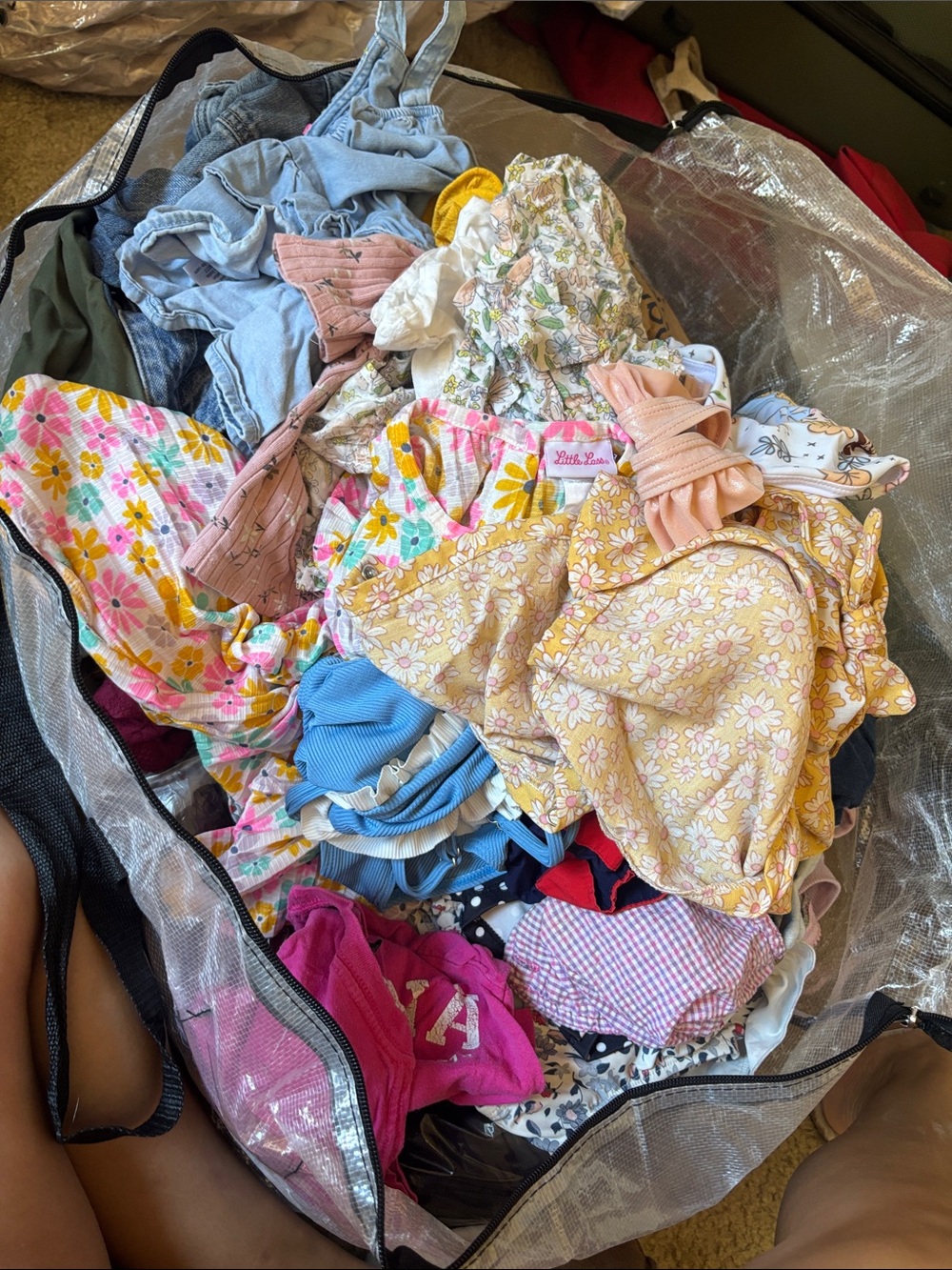 Assorted Girls' Floral & Patterned Swimwear and Tops - Yellow, Pink, Blue